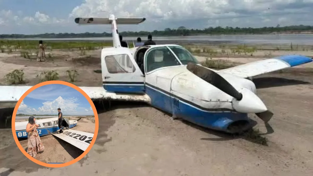 Aeronave con seis personas a bordo realizó aterrizaje forzoso en Pucallpa y terminó sobre una playa en la ribera del río Ucayali