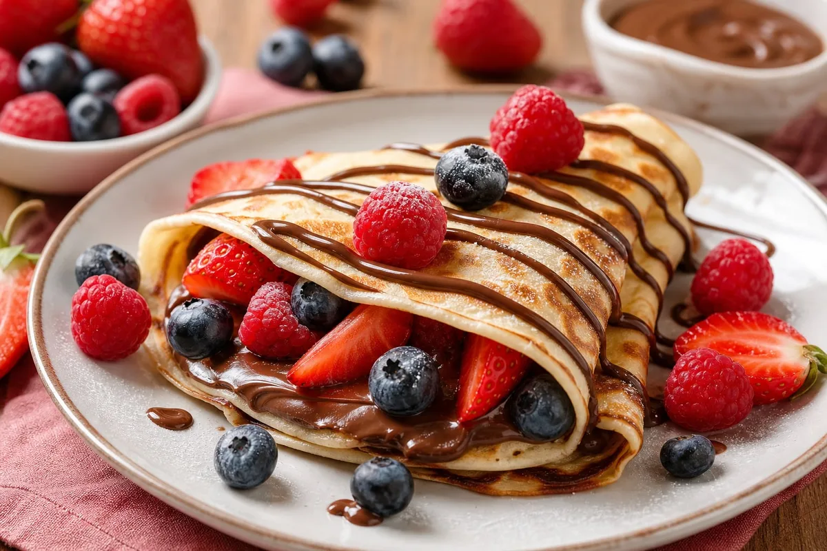 Crepas con chocolate y frutos rojos: la receta fácil para un postre irresistible