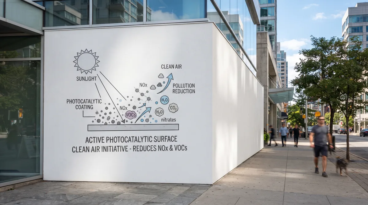 A tinta de parede revolucionária que “respira” poluição e usa a luz solar para limpar o ar da cidade como se fosse uma floresta de verdade