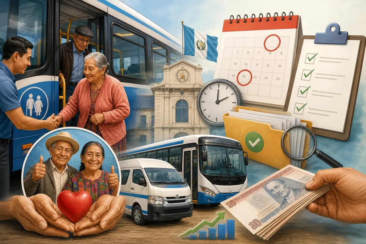 Guatemala reforma el reglamento del transporte gratuito para adultos mayores y ajusta las entregas de diciembre por cierre fiscal