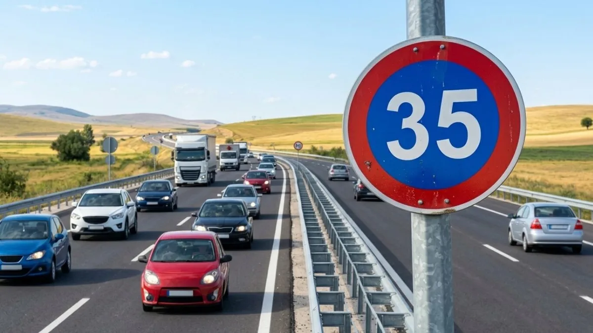 Qué significa la señal de tránsito que tiene un 35 sobre un fondo azul y por qué es importante