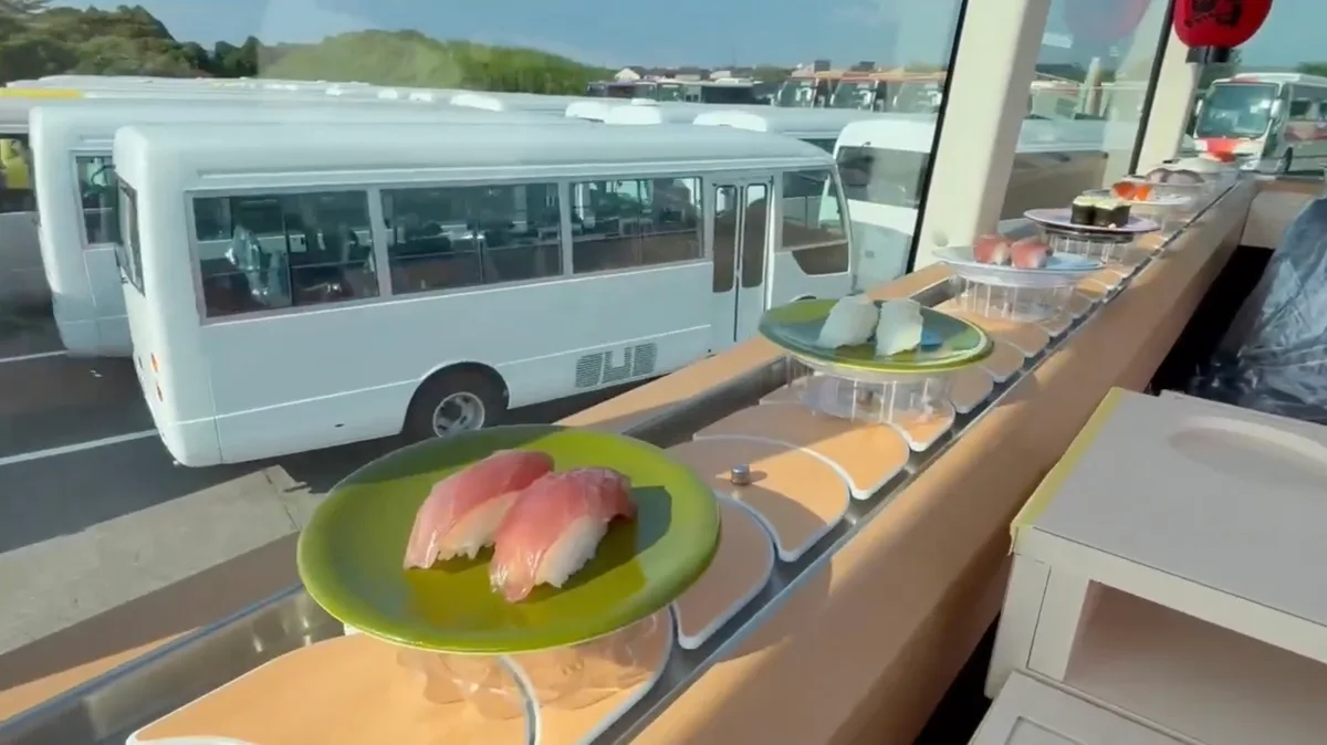 Sushi Bus: Japan’s first conveyor-belt bus lets you eat sushi while sightseeing around Tokyo