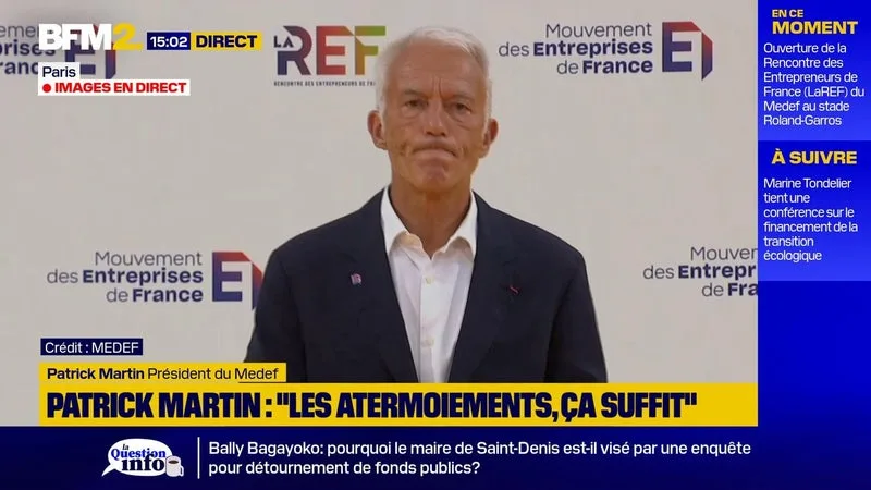 Patrick Martin, président du Medef: "L'entreprise n'est pas un service public de l'emploi"