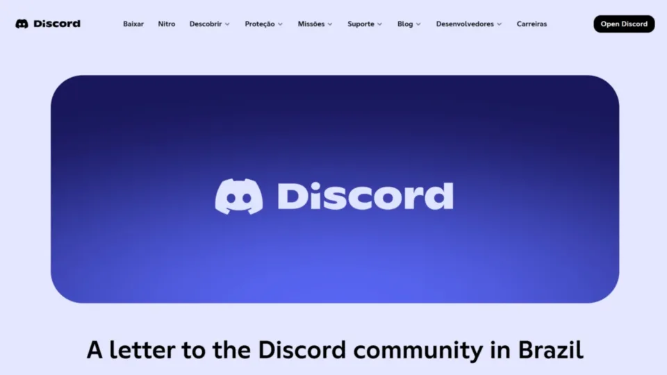 Discord recorre contra suspensão de lives e cita desproporção da Agência Nacional