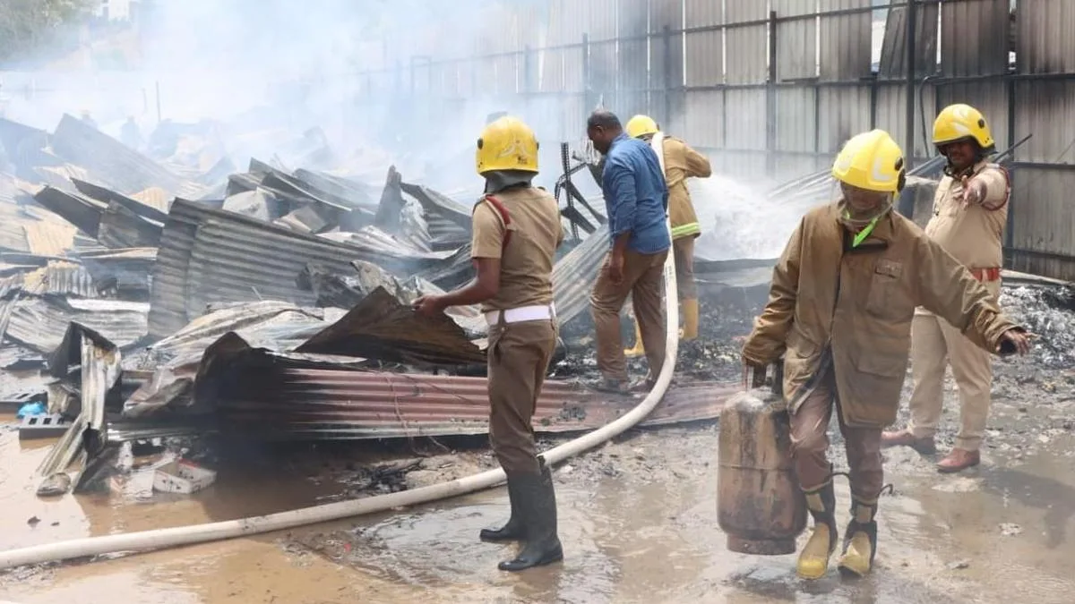 LPG cylinders blast triggers fire at labour shelter in Coimbatore
