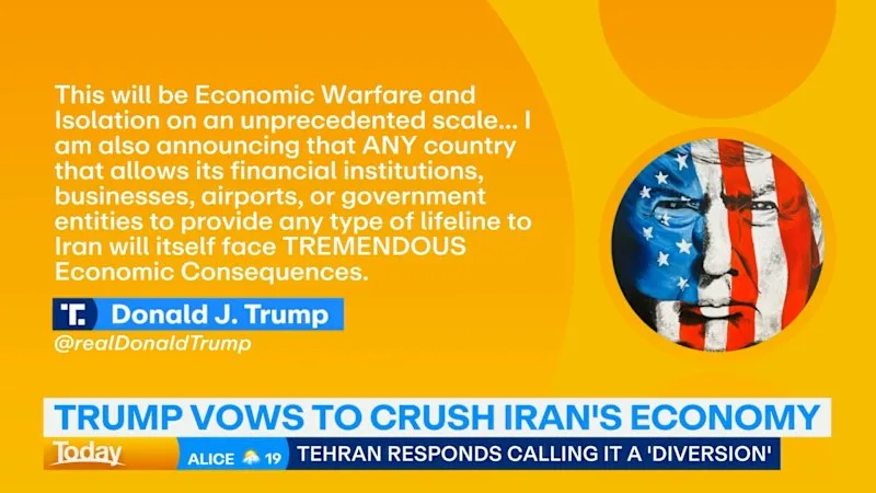 Iran responds over Trump's threat to crush its economy