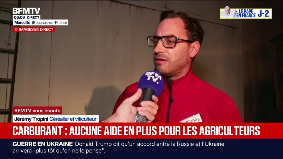 "Une journée de travail avec ce tracteur, c'est 50 euros de gazole par jour": les agriculteurs, en première ligne face à la flambée des prix des carburants, voient l'aide GNR de 15 centimes par litre prolongée jusqu'au 31 décembre
