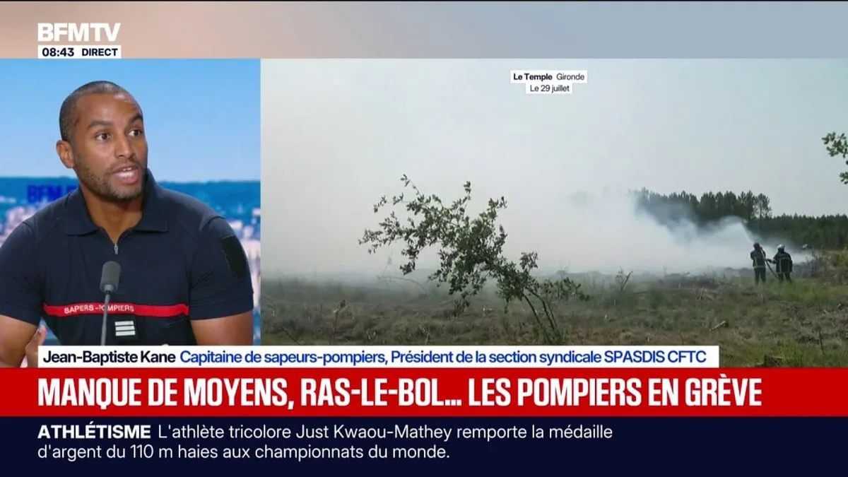 Pompiers en grève ce jeudi: "Notre modèle ne convient plus", affirme Jean-Baptiste Kane, capitaine de sapeurs-pompiers