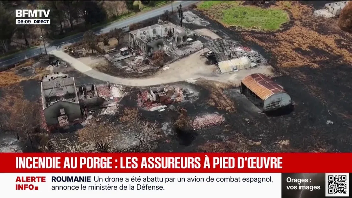 Incendie en Gironde: après le passage des flammes au Porge, les assureurs à pied d'œuvre
