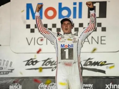 Bell passes defending NASCAR champion Larson to win the Southern 500 to start the Chase