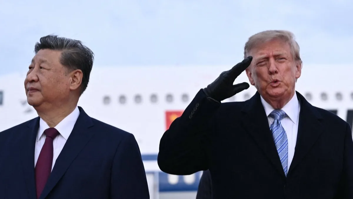 Xi maintains composure during US military flyover for historic tarmac welcome