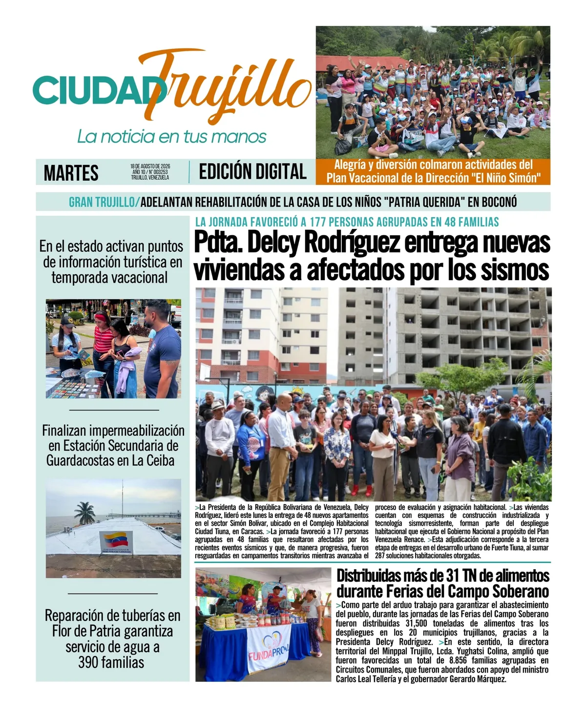 Portadas de este martes 18 de agosto de 2026