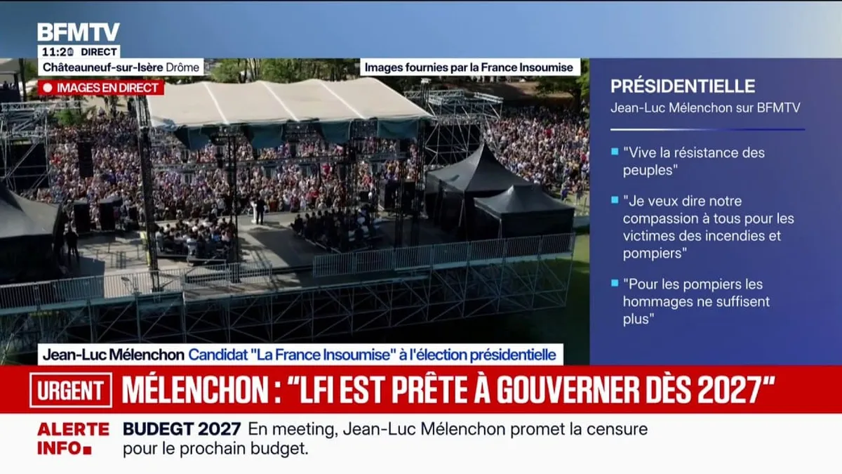 Jean-Luc Mélenchon, candidat LFI à la présidentielle, dénonce et veut se libérer de "la dictature de l'actionnariat"