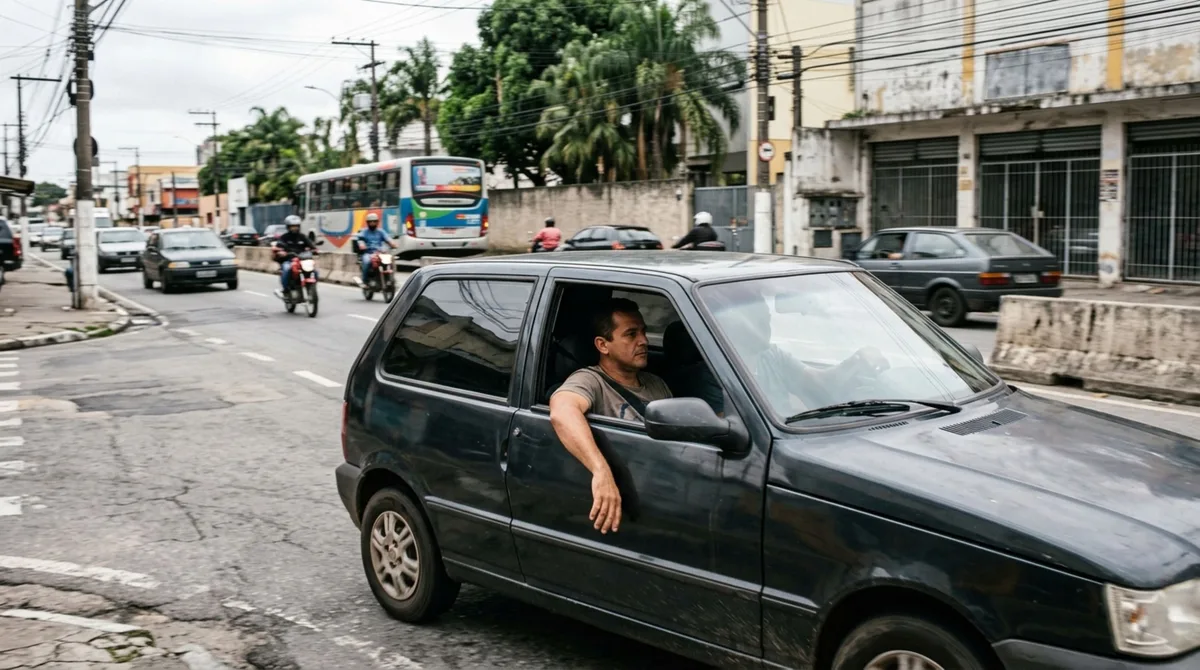 Durante uma viagem curta, motorista apoia o braço para fora da janela como sempre fez e só depois percebe que o gesto aparece diretamente no CTB
