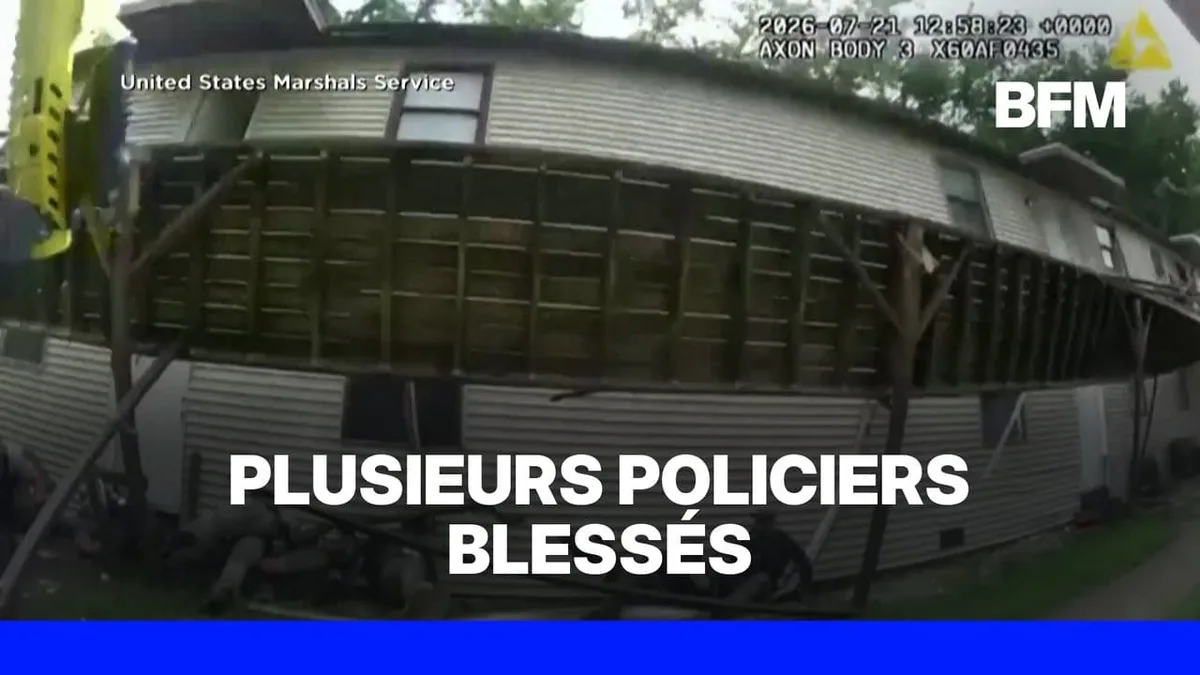 États-Unis: une caméra filme l'effondrement d'une terrasse qui blesse plusieurs policiers