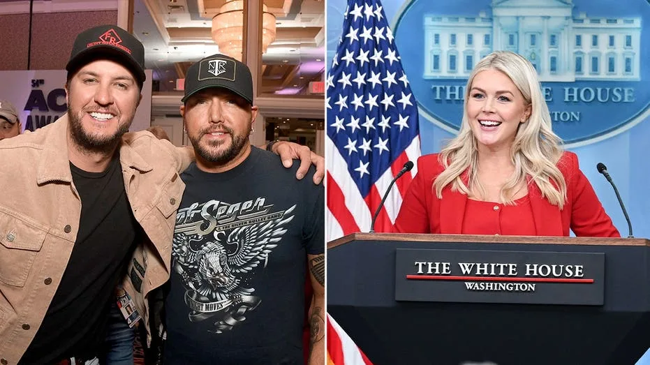 Luke Bryan tries his hand at White House press secretary with Jason Aldean by his side