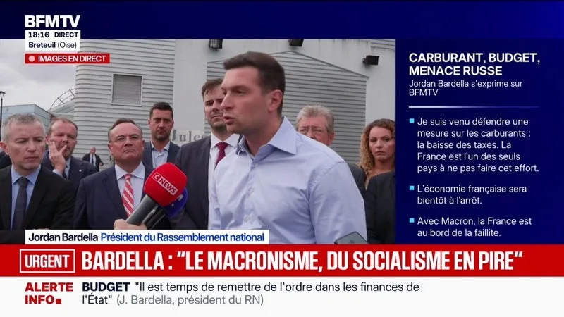 "Le macronisme aura été un socialisme en pire", estime Jordan Bardella, président du RN