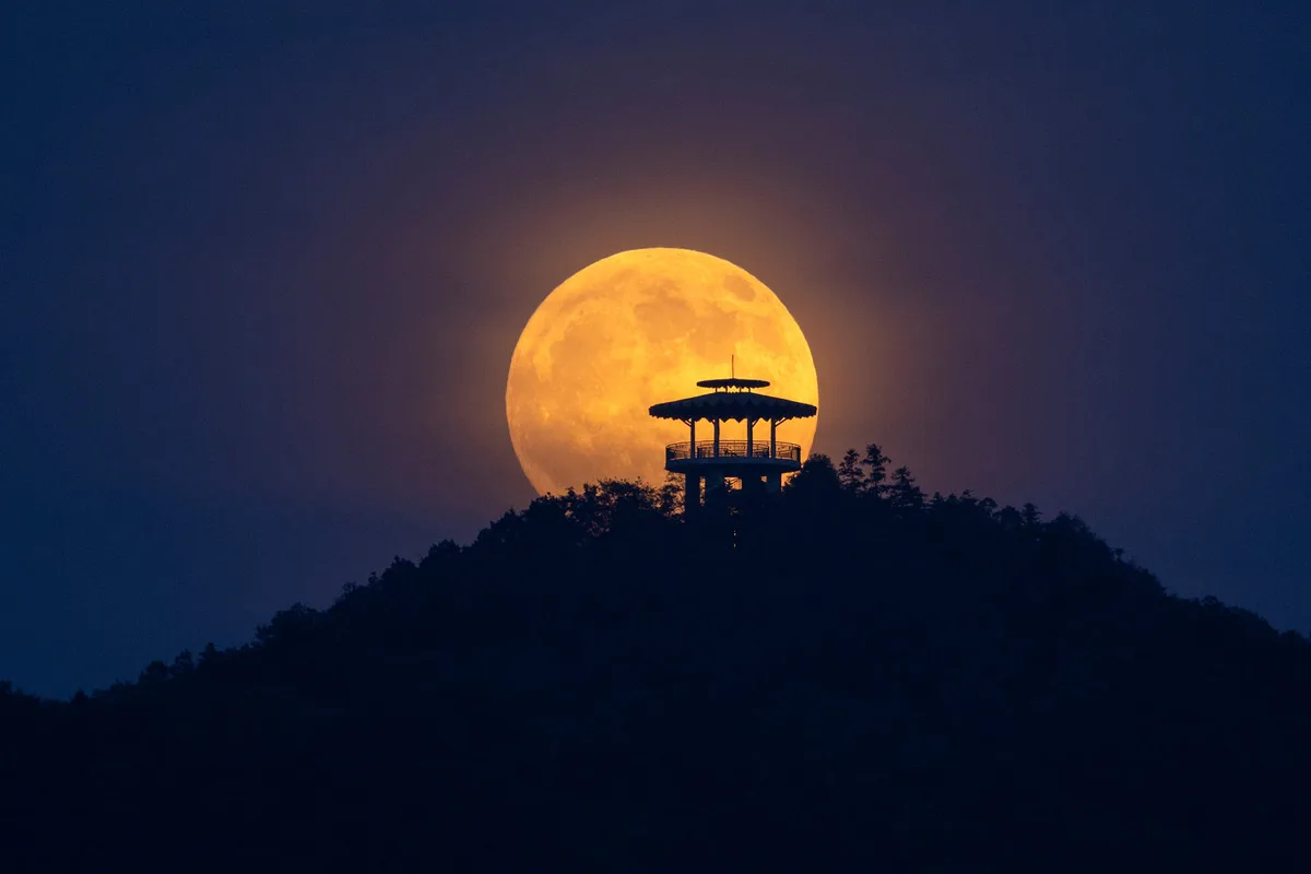 A near-total lunar eclipse will be visible across the U.S. Thursday night