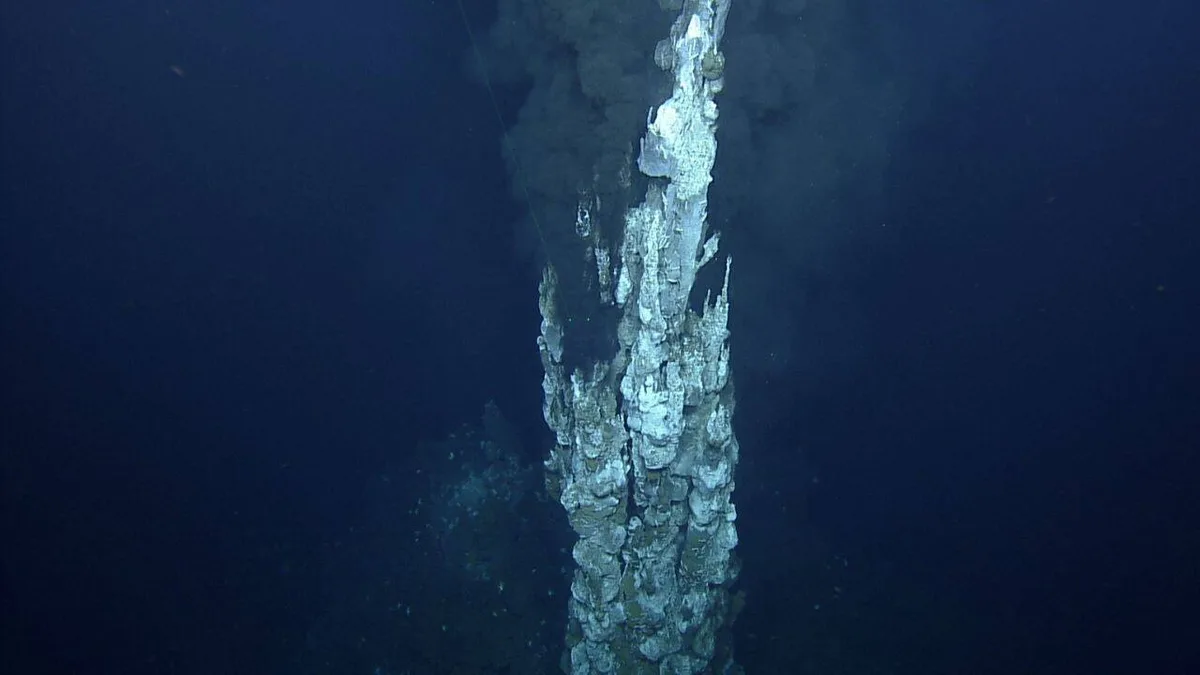 Pacific vent chimney collapses and a new structure is growing in its location