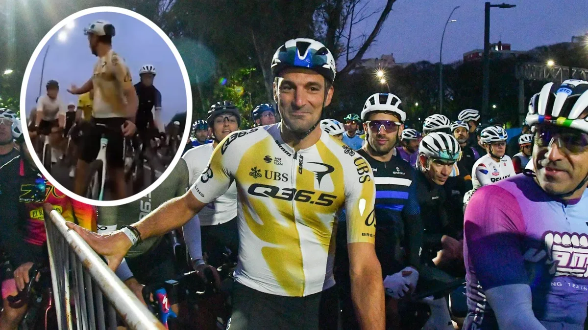 "Casi nos vamos todos al piso": el video del accidente que evitó Scaloni y el detalle viral de la selección argentina en su bicicleta