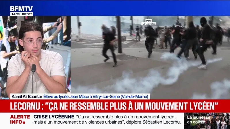 Mobilisation lycéenne: "On se retrouve avec des jeunes pour qui le seul moyen d'expression c'est la violence", regrette Kamil Ali Baantar, lycéen à Vitry-sur-Seine