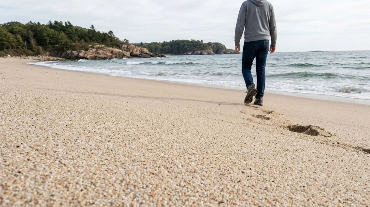 A praia onde a areia emite sons quando as pessoas caminham e o fenômeno depende do formato e da umidade dos grãos
