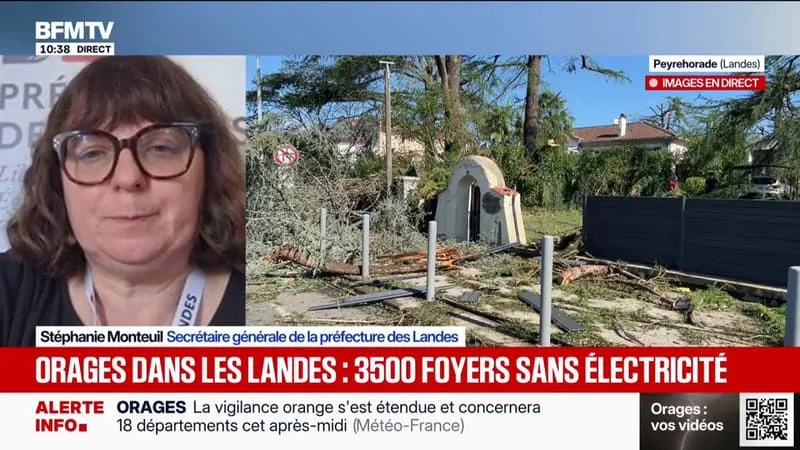 Orages: "Le reste du trafic ferroviaire a repris et refonctionne, mais on a encore une partie au sud de Dax qui est encore en difficulté", rapporte la secrétaire de la préfecture des Landes