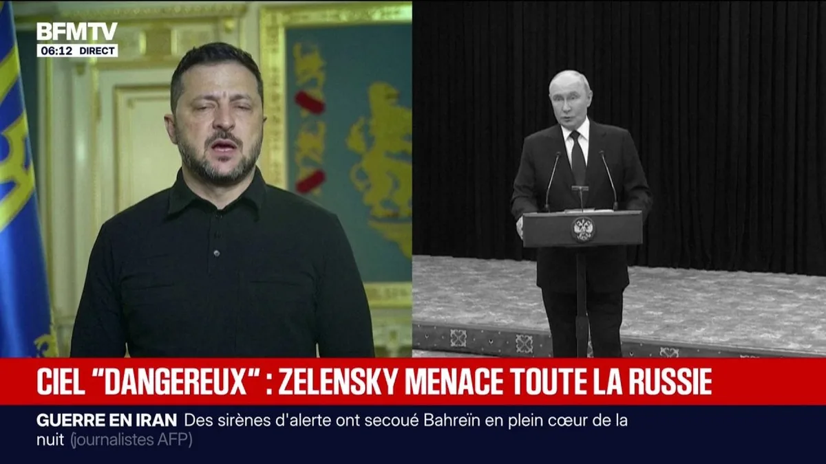 Guerre en Ukraine: Volodymyr Zelensky prévient que les drones ukrainiens vont rendre "dangereux" le ciel russe, du "terrorisme" selon Vladimir Poutine
