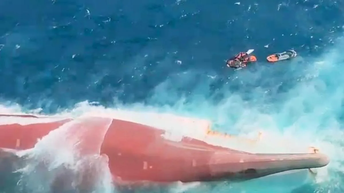 Indonesia begins to right capsized ship in Java Sea