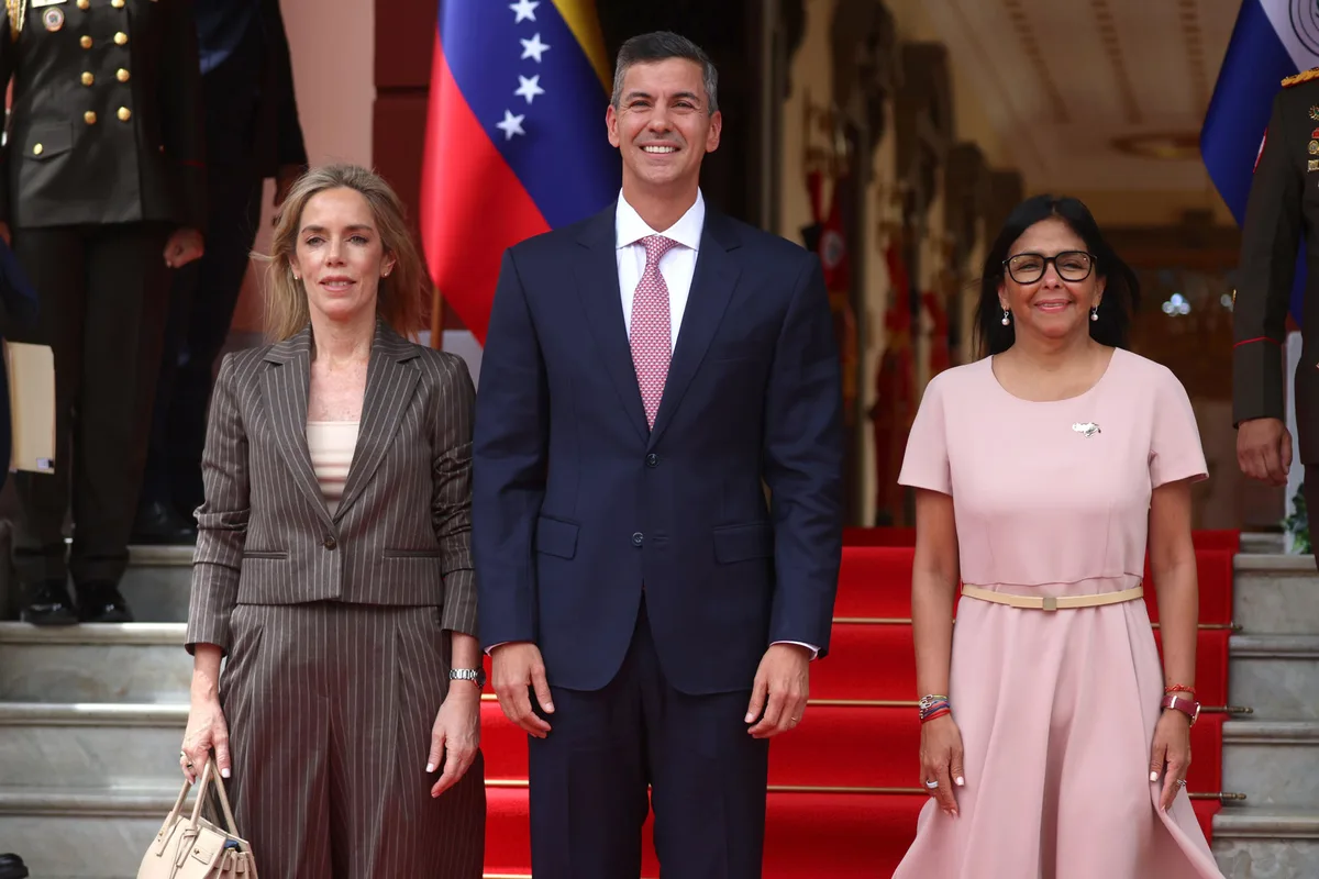 Delcy Rodríguez recibió al presidente de Paraguay en el Palacio de Miraflores