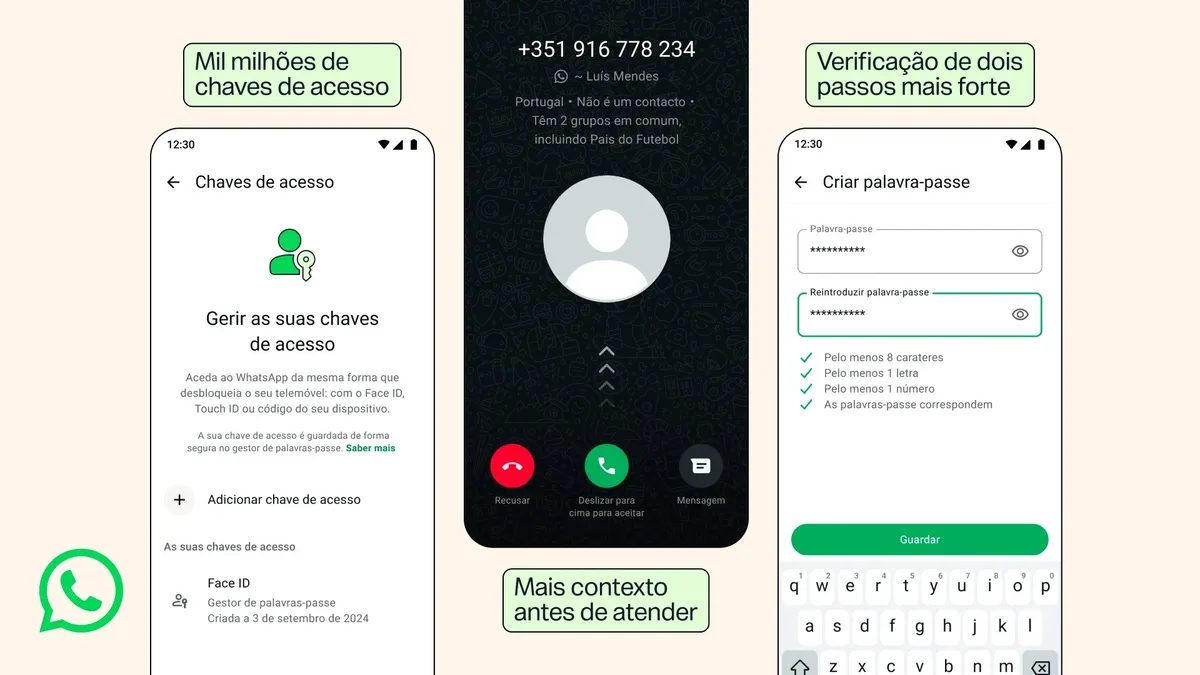 WhatsApp ganha novas ferramentas para reforçar a segurança das contas e identificar chamadas suspeitas