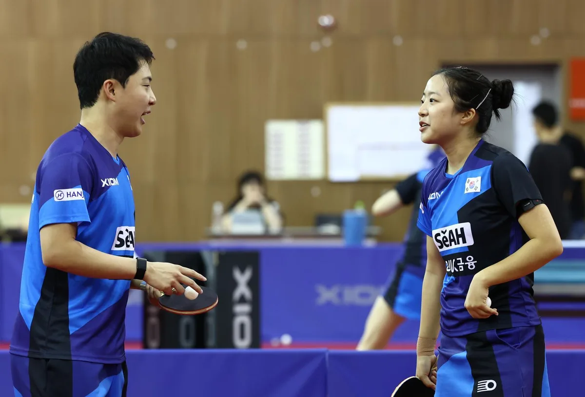 ‘15분이면 충분’ 임종훈·신유빈, 탁구 혼합복식 16강 진출