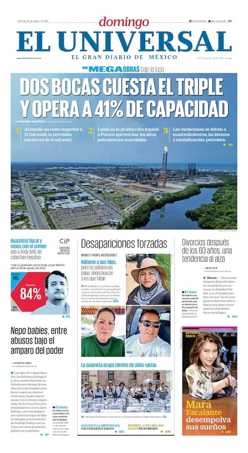 Portada impresa del 30 de agosto de 2026