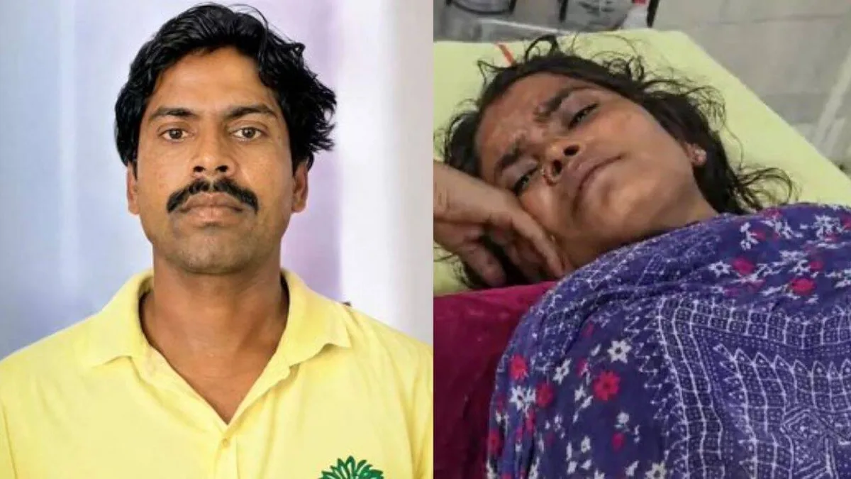 Woman stabs husband, tries to bag his intestines, jumps off roof as landlord walks in