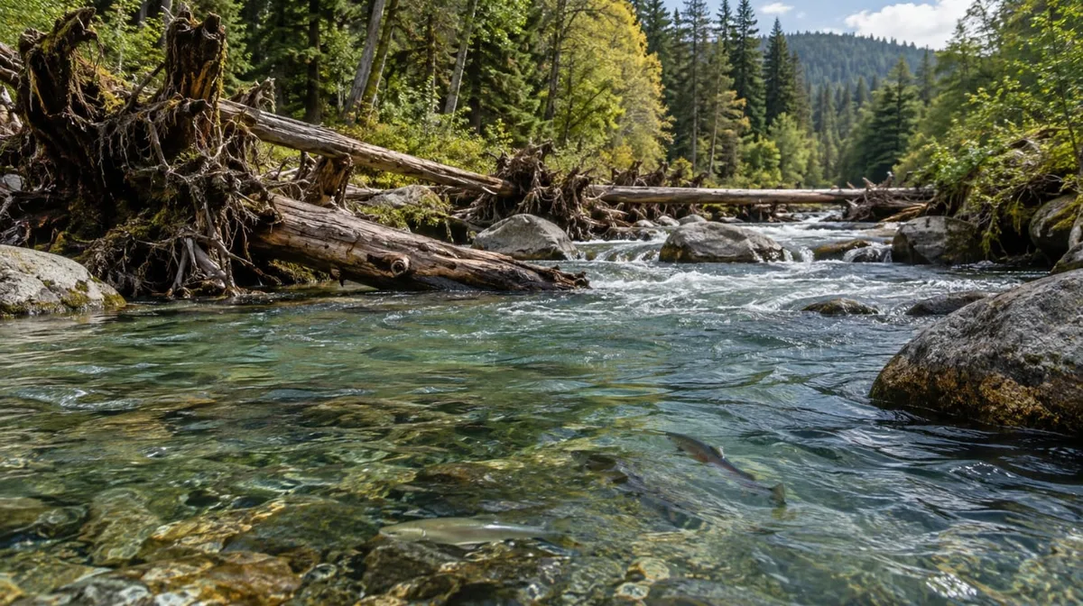 Colocaron 13.000 rocas y 2.000 troncos en un río degradado: décadas después los salmones aumentaron un 1.780%