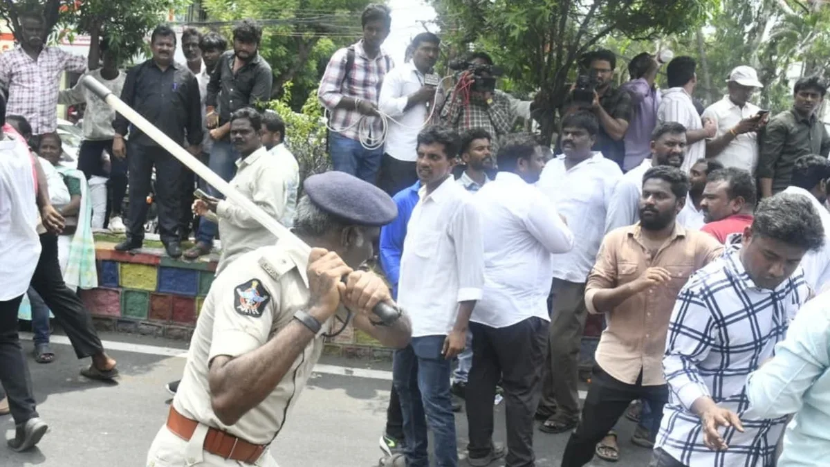 Violence Erupts During Andhra Protest Over Teacher Hiring Under Sports Quota