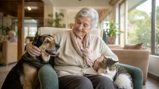 Perros y gatos en geriátricos: impulsan un proyecto para que acompañen a los adultos mayores