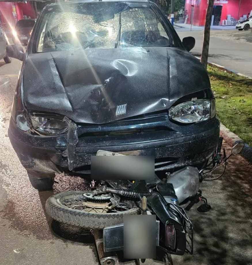 Motociclista fica em estado grave após colisão com carro em Rorainópolis; veja vídeo
