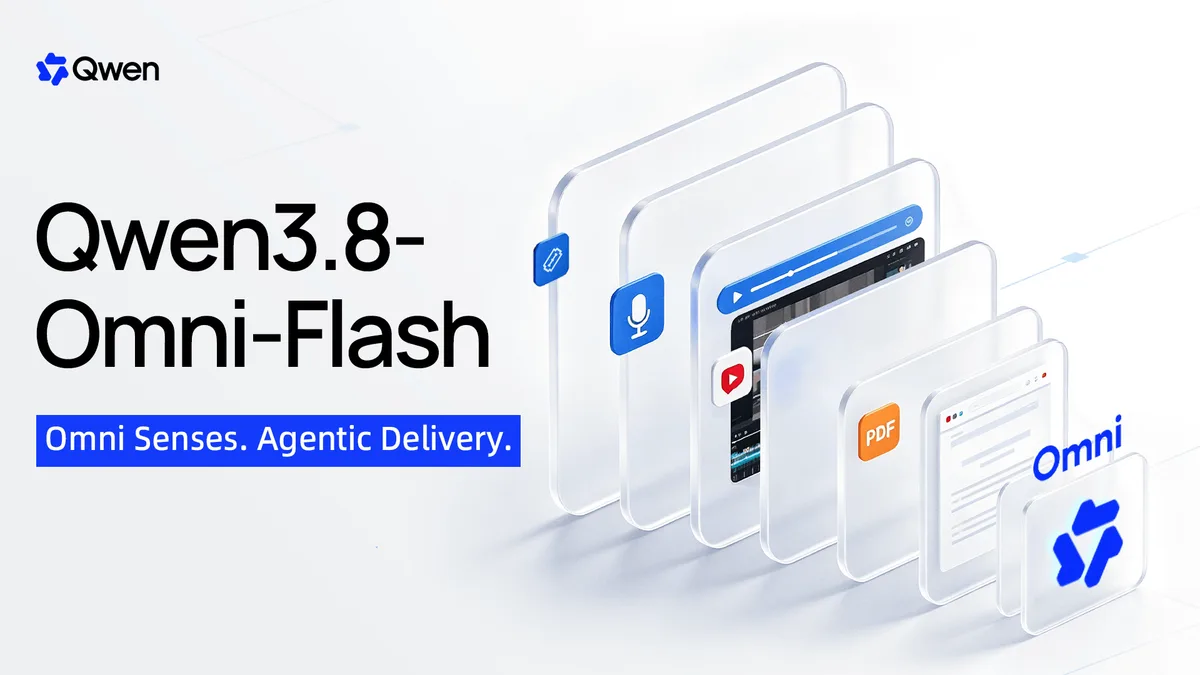 「Qwen3.8-Omni-Flash」リリース、Gemini 3.8 Flashに匹敵する音声・映像処理性能を達成