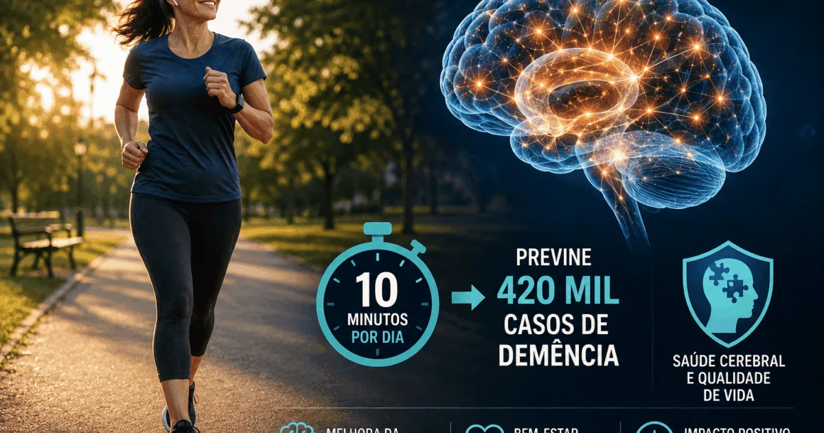 Atividade física de 10 minutos previne 420 mil casos de demência, aponta estudo