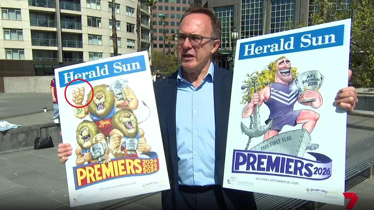Brisbane Lions and Fremantle Dockers get pedantic over grand final posters