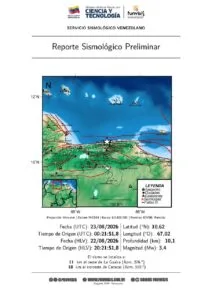 Funvisis reporta sismo de magnitud 3,4 sentido en Caracas y La Guaira