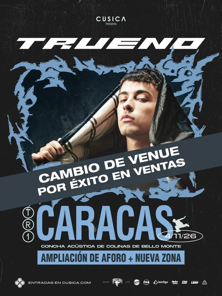 Trueno amplía su aforo y cambia de locación a la Concha Acústica de Bello Monte