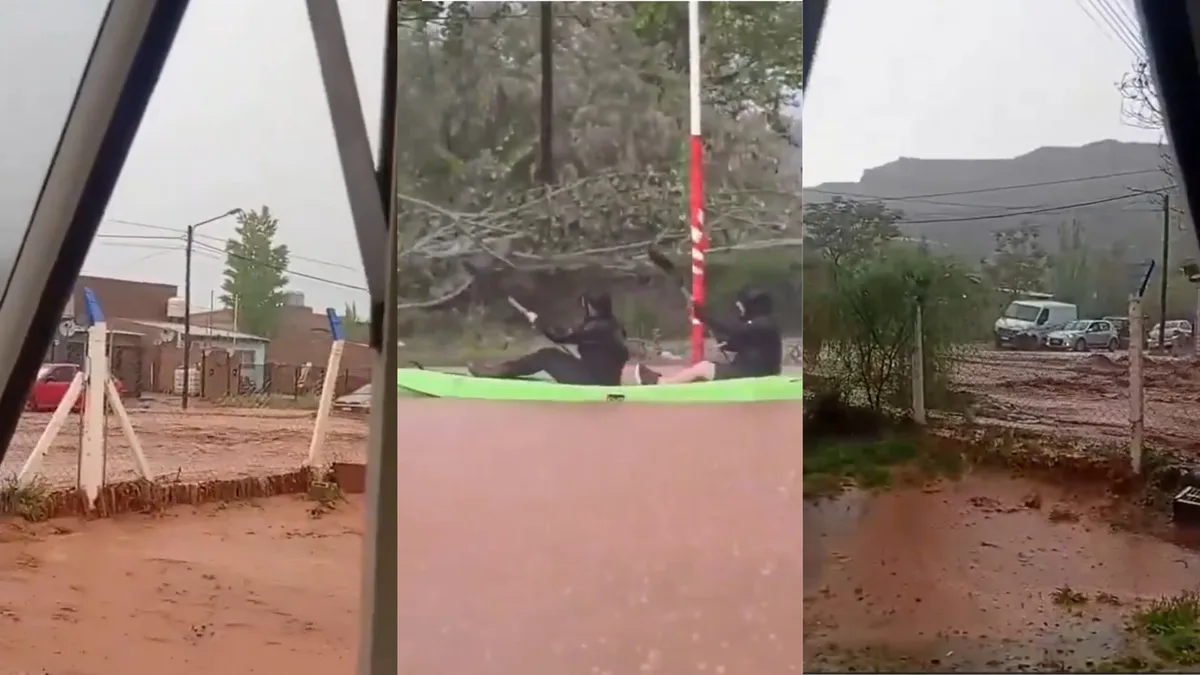 Temporal en Neuquén: las imágenes de las corrientes de agua, el barro y las rutas cortadas tras la tormenta en Añelo