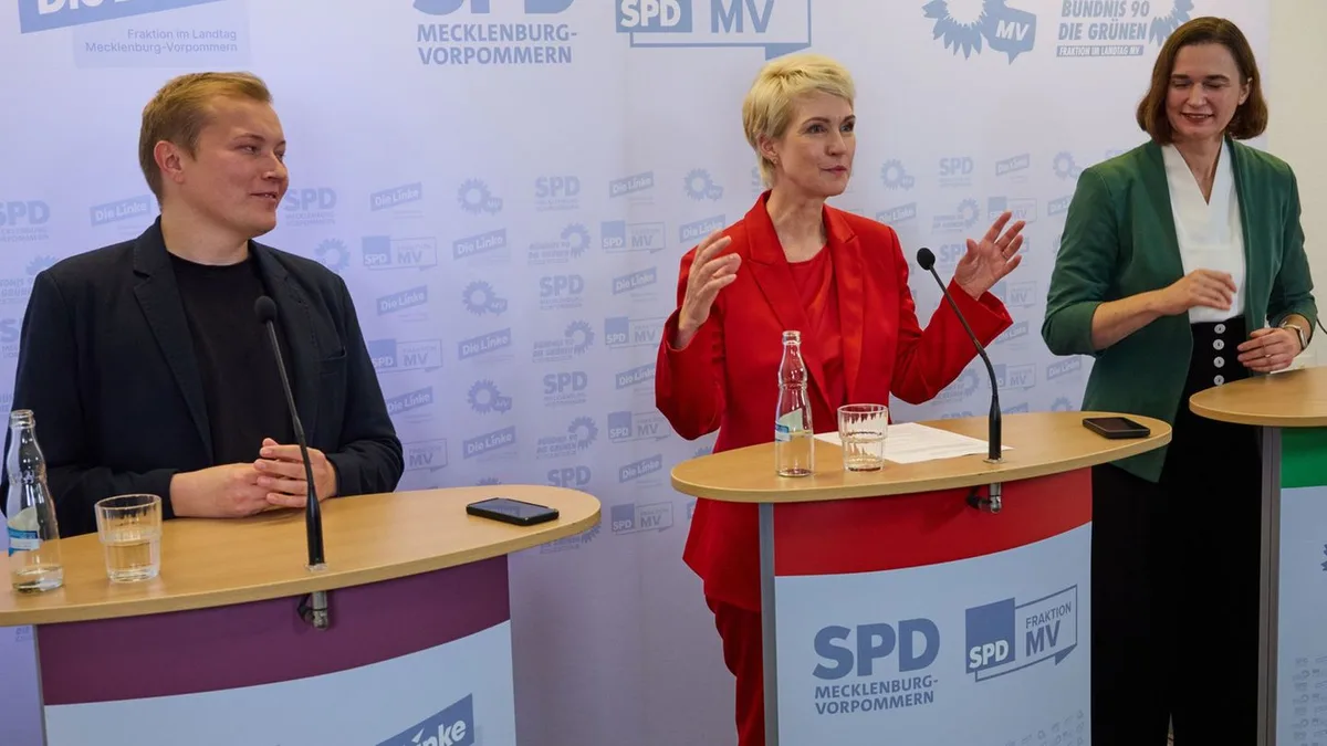 Kurs auf Rot-Rot-Grün: Rot-rot-grün glaubt an zügige Regierungsbildung in MV