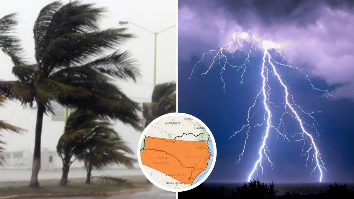 Inmet coloca mais de 270 cidades catarinense em ‘alerta de perigo’ para tempestade com ventos de 100 km/h; confira as regiões afetadas