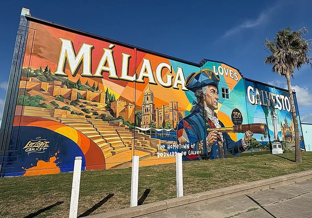 Un mural de Bernardo de Gálvez lleva el amor de Málaga a una ciudad de Estados Unidos