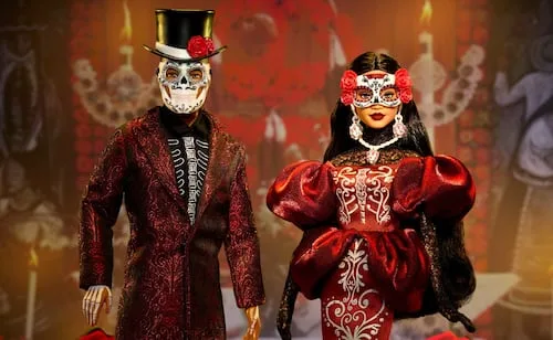 Así es el exuberante vestido de Barbie Día de Muertos