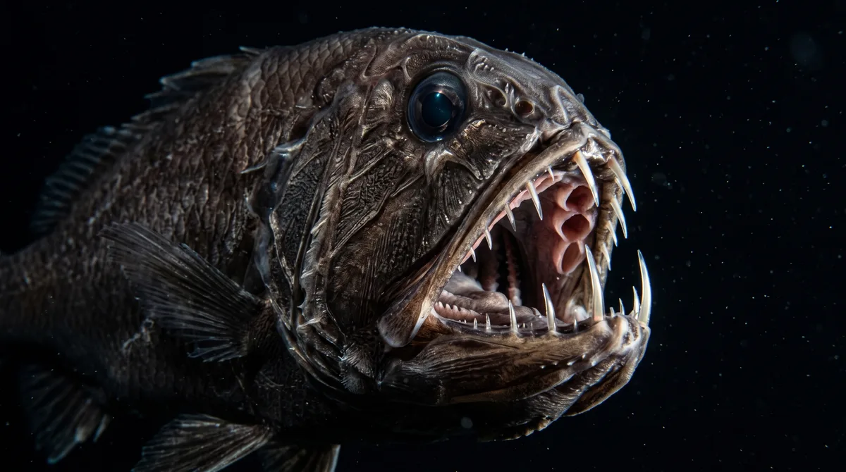 Um peixe tem dentes tão grandes que precisou criar bolsas no céu da boca: sem elas, as presas perfurariam o próprio cérebro