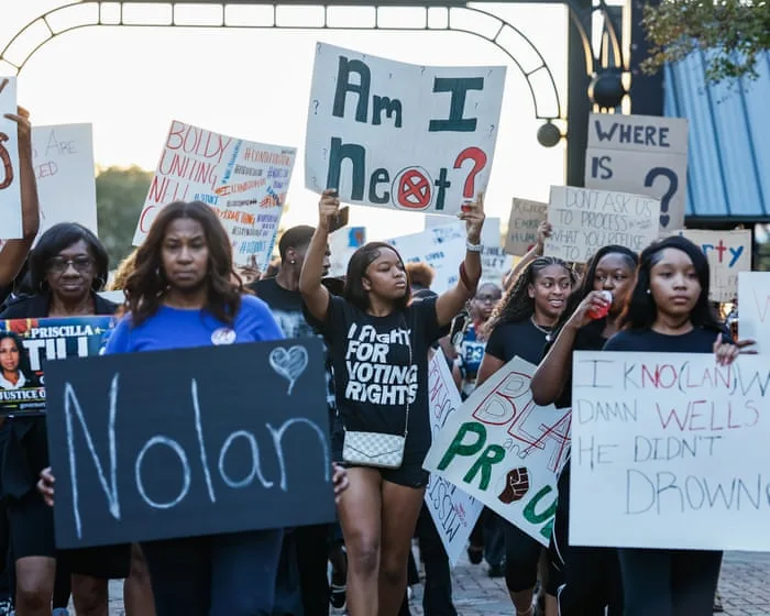 ‘It could have been any one of us’: Black college students march for Nolan Wells